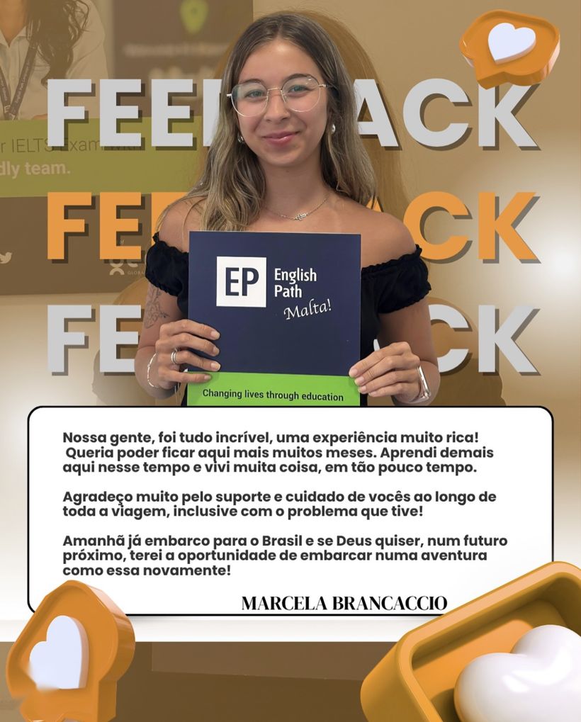 Feedback de Marcela Brancaccio, intercambista em Malta