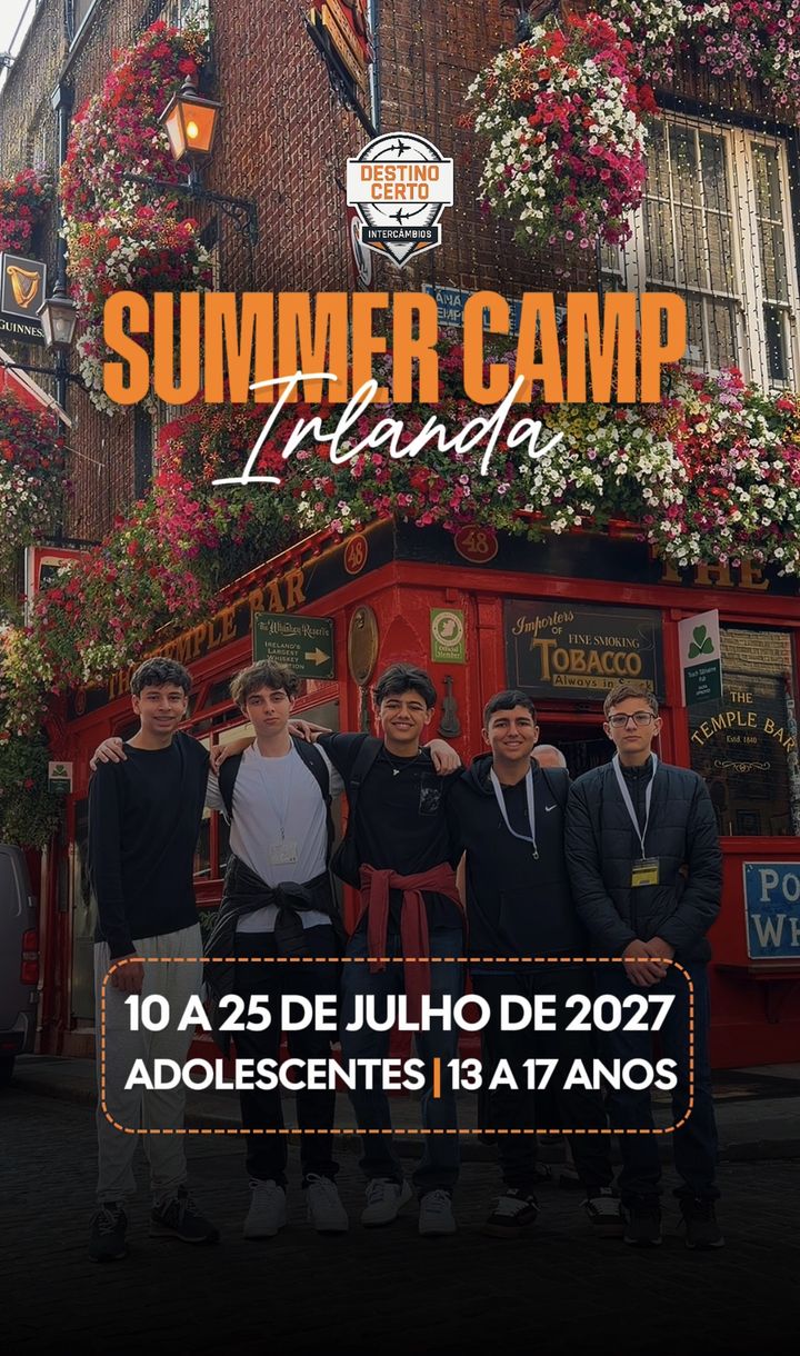 Capa do vídeo: Summer Camp Irlanda, 10 a 25 de julho de 2027